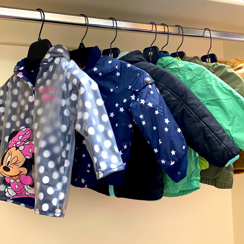 Baby girl 2T clothing lot jacket raincoat vest Disney Gap Oshkosh Reebok winter